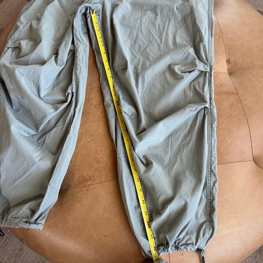 Parachute Utility Pants Wide Leg Gorpcore Cotton Pull On Sage Green Women L - Picture 6 of 8